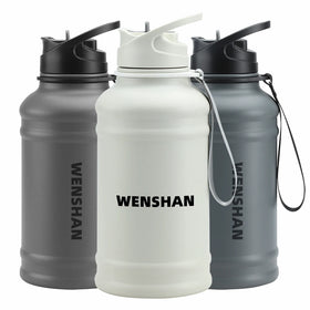 Food Grade 1.3L Single Wall Stainless Steel Eco-Friendly Water Bottle Lid Thermal Insulation Gym Sports Body Building Wholesale