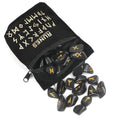 Black Obsdian Runes Set 25pcs 10pcs Natural Crystal Rune Wicca Energy Stones Engraved Reiki Tumbled Lettering Crystal Stones