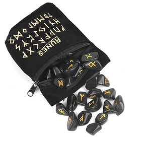 Black Obsdian Runes Set 25pcs 10pcs Natural Crystal Rune Wicca Energy Stones Engraved Reiki Tumbled Lettering Crystal Stones