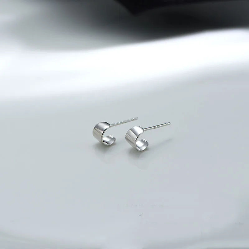 South Korea 925 Sterling Silver Geometric Earrings Female Niche Design Sense Advanced Simple Earrings 2022 New
