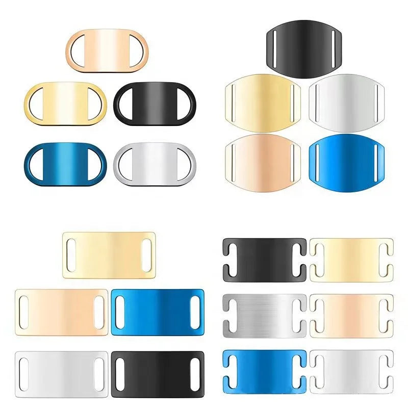 Emotion Support Animal SERVICE DOG Dog Tags Stainless Steel Pet Identity Curved Slider Tag for Dog Collar