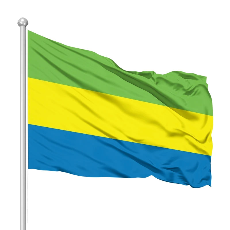 Promotional Product Hot Sale 3x5ft 100%Polyester Gabon Flags Outdoor Decoration Hanging Custom Gabon Flag
