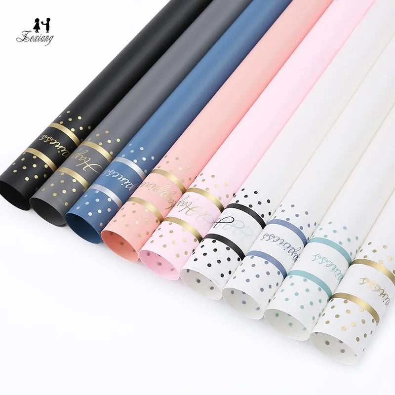 20Sheets/Bag Korean Waterproof Gold Edge Gift Flower Wrapping Paper Packaging