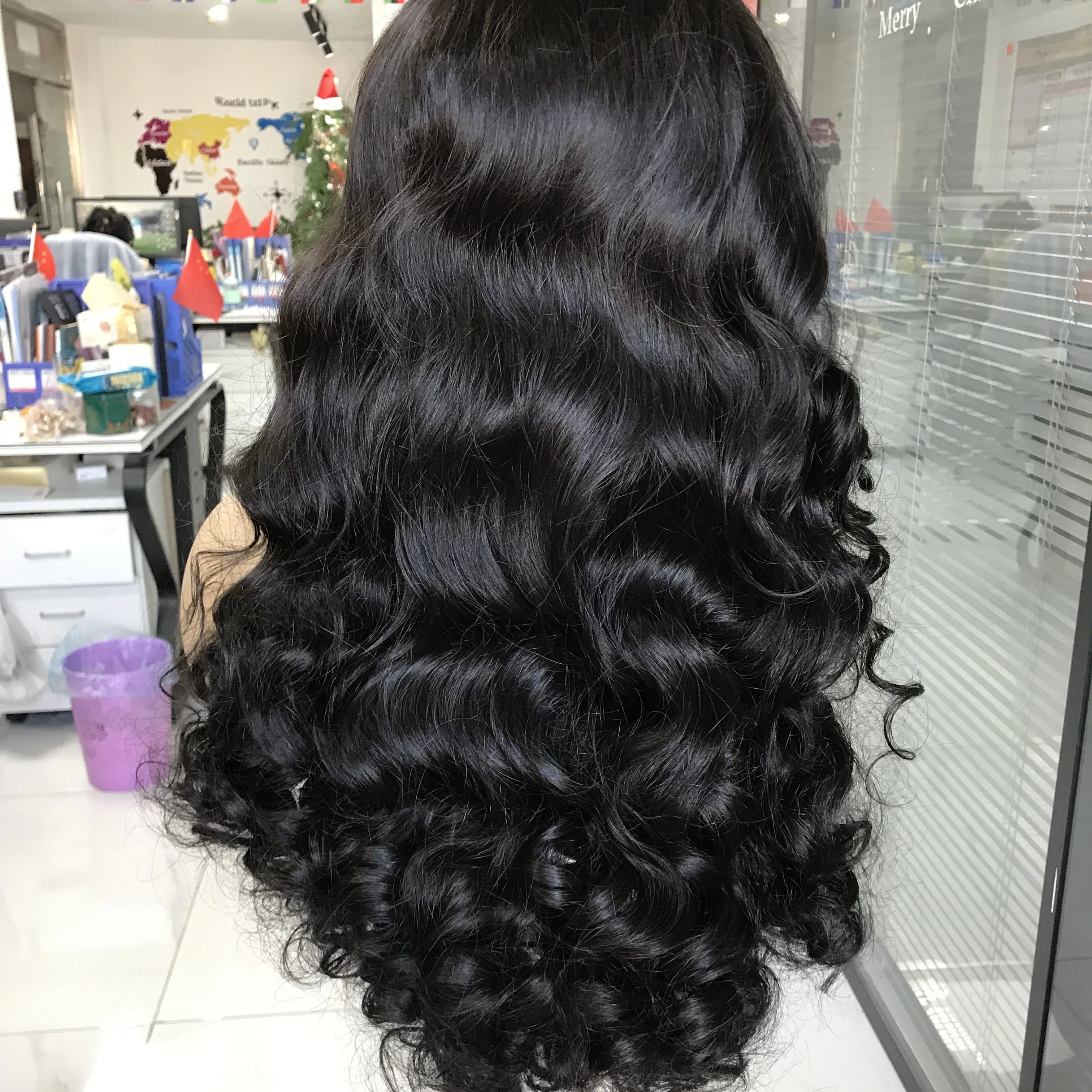 Super Double Drawn Frontal and Closure Brazilian Hair 1 Piece Long Wig with Thick 4x4 5x5 13x4 Lace Wave Texture