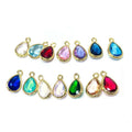 Diy Bracelet Making Material Crystal Glass Beads Charms Pendant Necklace Findings Gold Plated Teardrop Jewelry Making Pendants