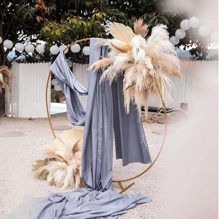Wedding Background Real Dried Flower Arch Flower Arrangement Gold Floral Metal Wedding Flower Arch