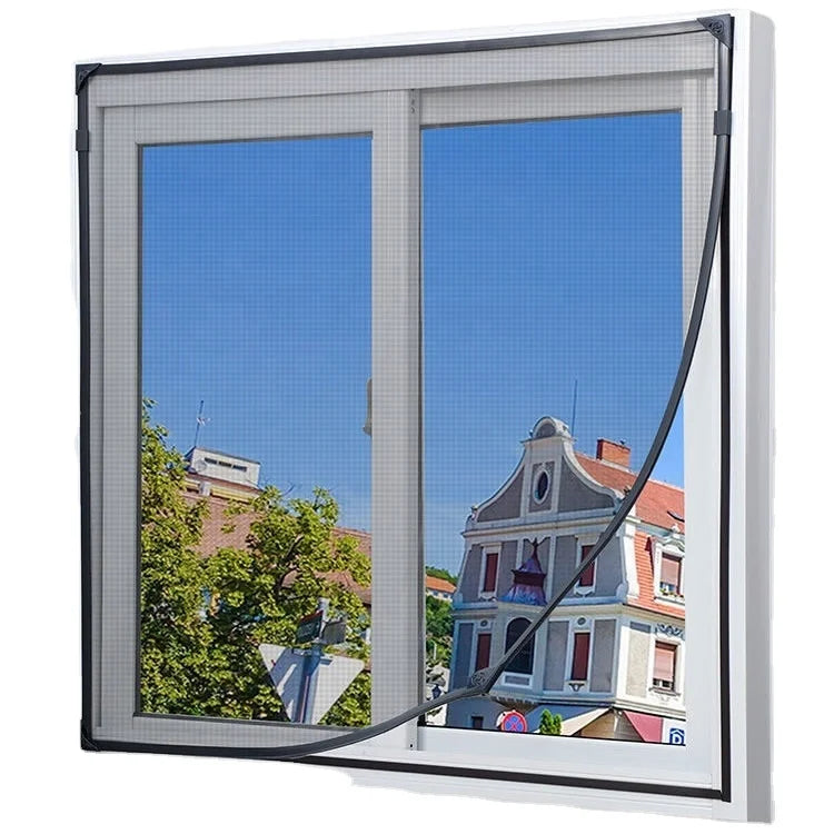 Modern Style Magnetic PVC Frame Window Screen Nets Inward Outward Flyscreen for Hotel Mosquito & Sunscreen with Stylish Design