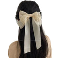 MIO New Bright Organza Bow Glimmer Hair Pin Handmade Metal Spring Clip Large Bow Ribbon Hair Clip French Bowknot Hair Barrettes