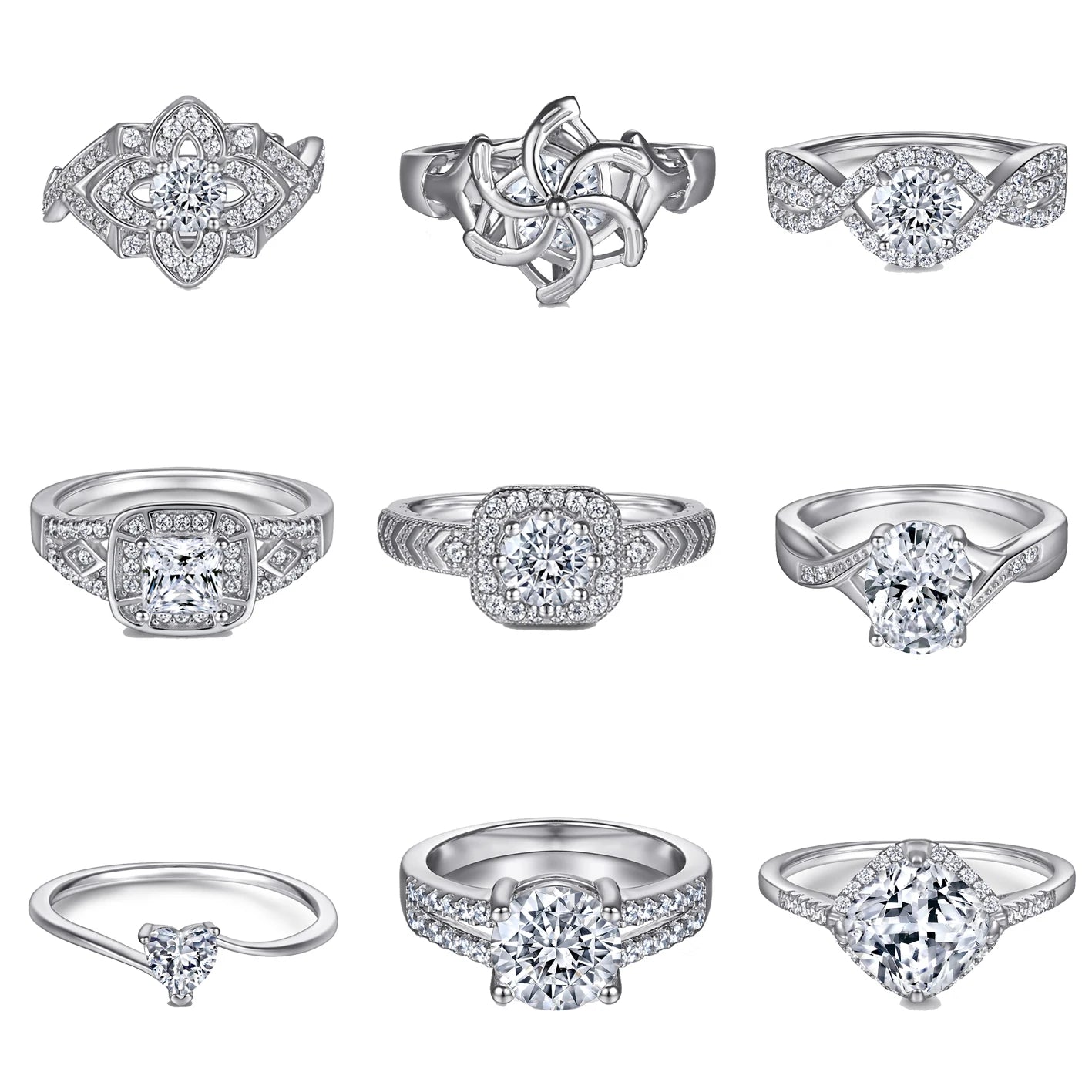 Heart Ring Hot Sale Heart Ring 925 Sterling Silver Wedding Rings for Women