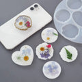Crystal Drop Glue Epoxy Resin Mobile Phone Holder Irregular Round Food Grade Silicone Mirror Mold Cross-border
