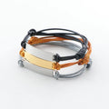 Personalized DIY Designer Gold Bar Bracelets Adjustable Strong Wax String Wrap for Couples for Women & Men
