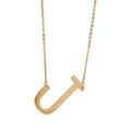 High Quality PVD Gold Plated 2mm Thickness Stainless Steel Letter Link Chain Necklace Tarnish Free Wholesale