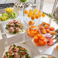 SHP Factory Custom Acrylic Buffet Stands in Set of 4 Stands for Food Display for Restaurant Party White Acrylic Buffet Riser