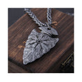 Helm of Awe and "Viking Vegvisir" Iron Color Viking Spear Pendant Necklace with Stainless Steel Chain As Men Gift