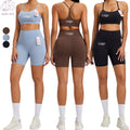 Wholesale Custom Logo Gym Fitness Yoga Set Quick Dry S-3XL Sizes Solid Pattern Suit