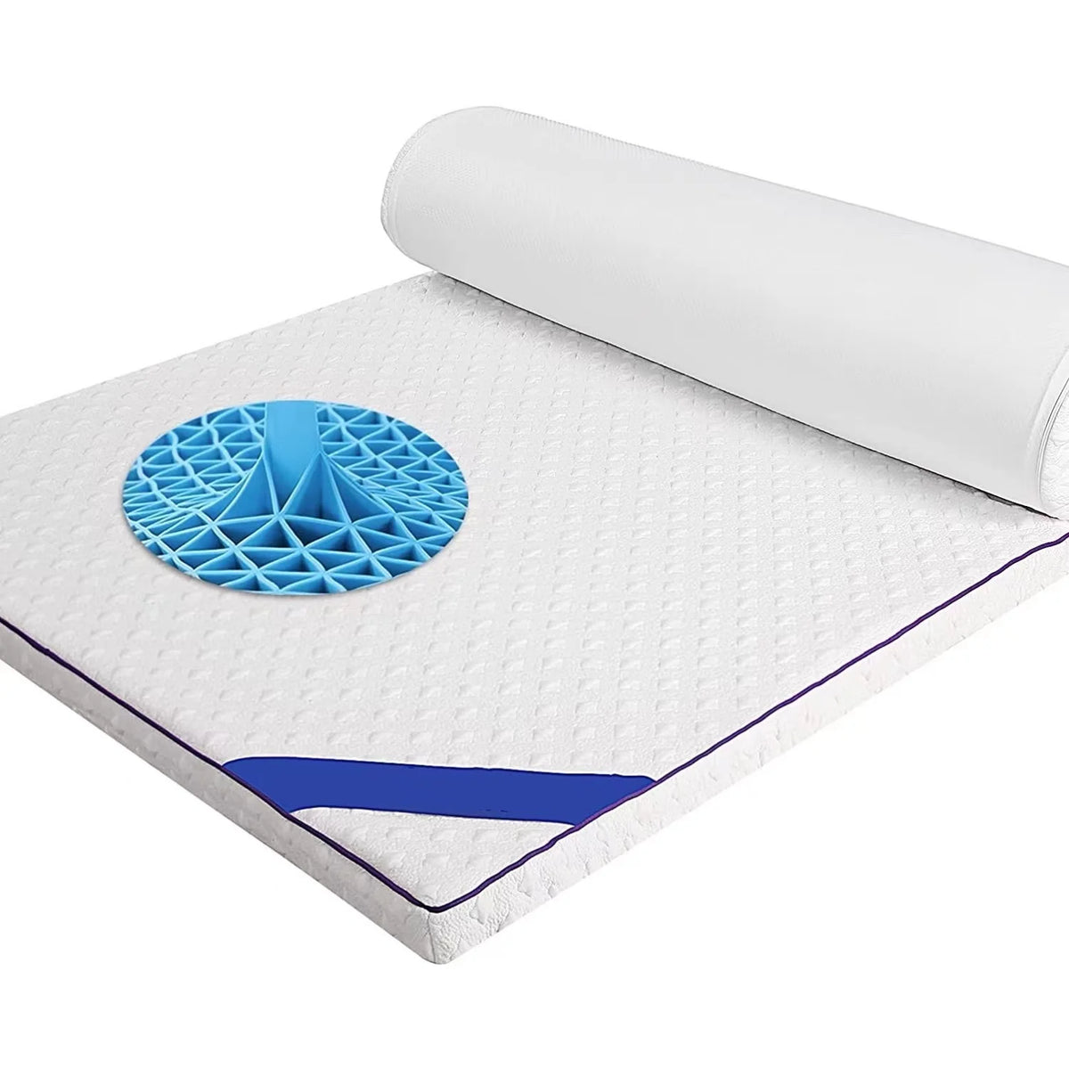 Factory Wholesale Customized King Queen Size Tpe Grid Sheet Silicone Cooling Gel Memory Foam Mattress Topper