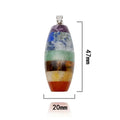 HZ Multi Reiki Gemstone Semi-Precious Stones Crystal Rainbow Seven Chakra Pendant With Chain Decor