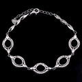 Sterling Silver 7*9mm Semi Mount Bracelet Empty Support Blank Claws Setting S925 Base Holder Without Center Stone Inlay for DIY