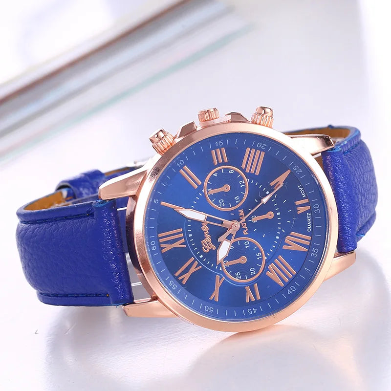Hot Selling GENEVA Double Layer Women Fashion Quartz Watches Fashion Simple Quartz Watches