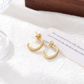 Fashion Jewelry Geometric Earrings Stainless Steel Hoop Zirconia Earrings Women White Gold Wholesale