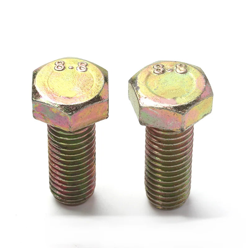DIN933 Grade 8.8 Color-zinc Plated Carbon Steel Bolt and Nuts Hex Bolts