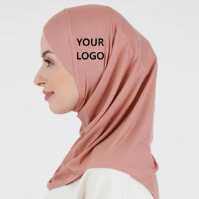 Customizable Simple Sport Turban Rayon Foulard Glitter Dignified Hijab Modern Rop for Ladies Jersey Fabric Veil