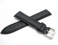12 14 16 18 20 22 24mm Genuine Cowhide Leather Black Classic Watch Band Strap Silver Pin Buckle