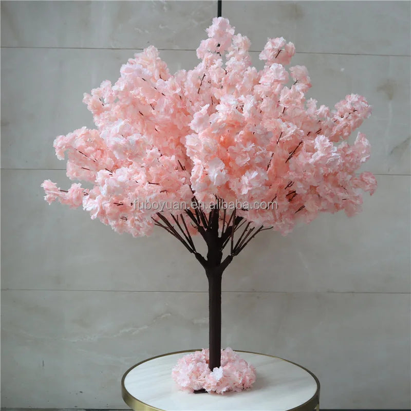 SZ04211 Indoor Wedding Decor Pink White Artificial Sakura Flower Tree Cherry Blossom Tree Table Centerpiece Flower Tree