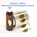 Factory-Direct Custom Transparent BOPP Gold Hot Stamping Labels - Waterproof Cosmetic Bottle Stickers