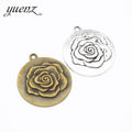 YuenZ flower Charms Antique Silver Plated Pendants Making DIY Handmade Jewelry 36*32mm Q186