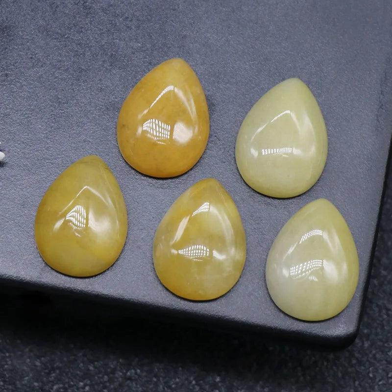 DIY Crystals Oval Cabochon cut 12*16 mm Yellow Jade jewellery setting crystal gemstone crystal jewelry