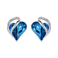 Female New Style Silver Plated Heart Shape Stud Earrings Fashion Dainty Inlaid Heart Shape Zircon Stud Earrings for Girls