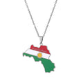 Factory Supply KURDISTAN Map Pendant Necklace Enamel Gold Plated Personalize Necklace