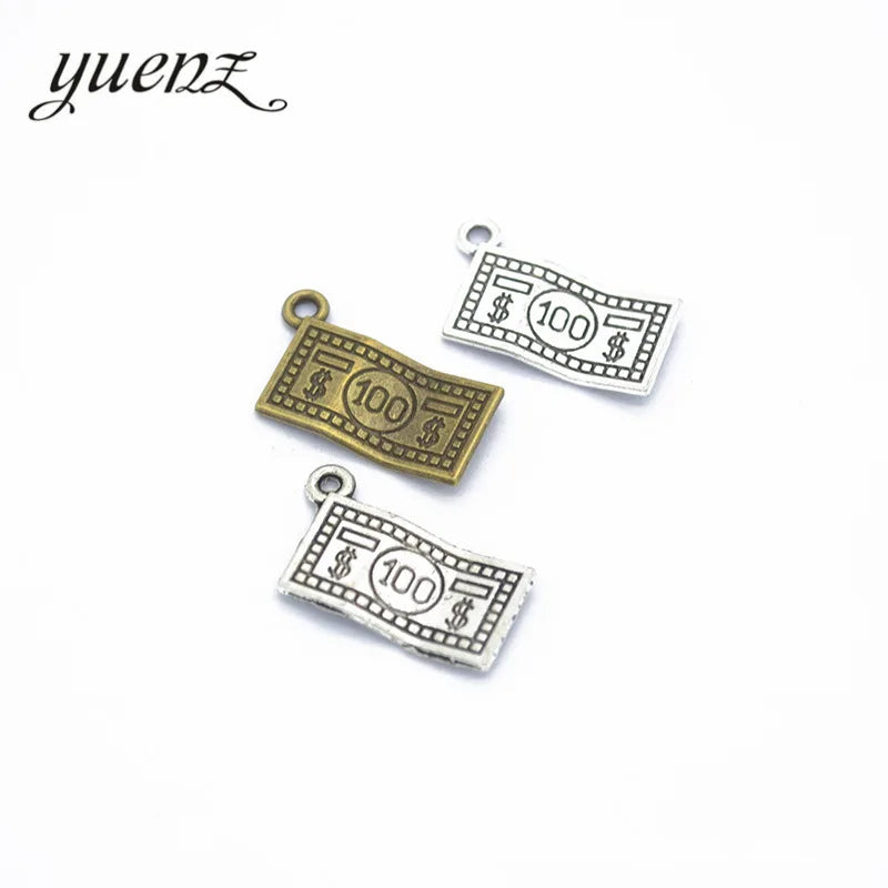 YuenZ Alloy Metal Antique Silver Color Dollar Pendants Charms DIY Jewelry Findings for Necklace Jewelry Making 21*13mm J142