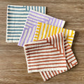 Colorful Striped Linen Table Mat Customizable Colors Yellow Red purple Green Reusable Suitable for Home
