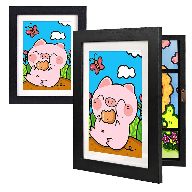 Magnetic Flip Kids Photo Frame Iron Material Home Decoration Replaceable Children's Art Poster Picture Drawing Silk Screen
