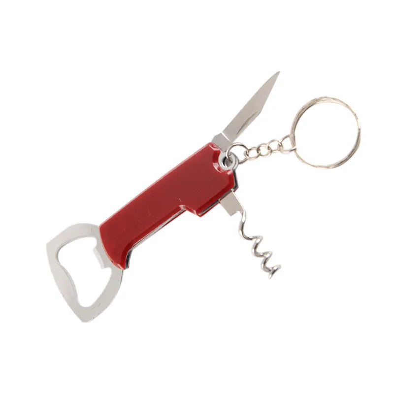 Custom Keychain Promotional Business Gifts Personalized Keychain Bottle Opener 3in1 Stainless Steel Corkscrew Can Opener