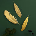 Wholesale Wall Mounted Living Room Entrance TV Background Wall Wrought Iron Gold Feather Creative European Style Home Decorations Customized