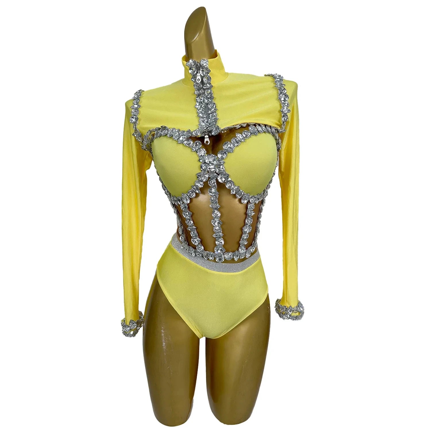 Designer Rhinestone Corset Shorts 3 Piece Sets Women Stage Performance Festival Outfit Showgirl Exotic Singer Dancer Costumes
