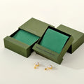New Design Custom Logo Pink Green Cardboard Drawer Sliding Jewelry Gift Packaging Pouch and Box for Rings Necklace Bracelet