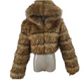S-8XL Stylish Long Sleeve Plus Size Coats Pure Color Lady Tops Winter Fashion Zipper Faux Fox Fur Coat Women