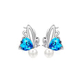Factory's Exquisite Butterfly Craft Trendy 925 Sterling Silver Stud Earrings for Wedding Parties Great As Gift Jewelry