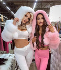 Loose Style Women's Rain Coats Candy Color 2021 New fox Fur Coats Waterproof Women Zipper Hooded Coat for Outdoor Hiking