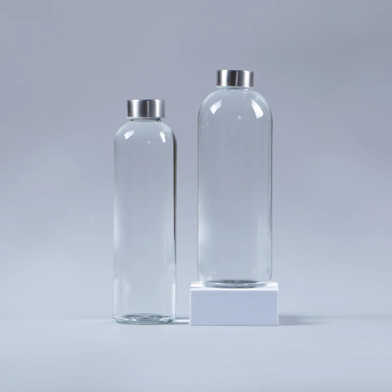 1 Litre Glass Water Bottle Sport Style Luxury Glass Water Bottle Direct Drinking with Cap