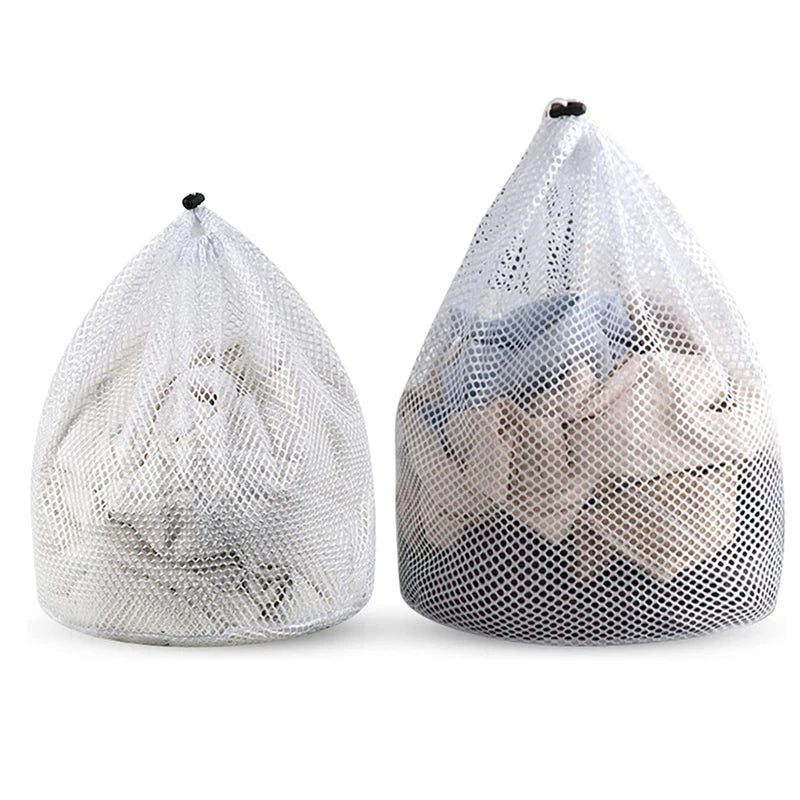 Multi Sizes Round Bottom Nylon Mesh Drawstring Laundry Bags for Clothes Lingerie Washing