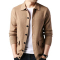 Winter Mens Black Sweaters Long Sleeve Knitted Cardigan Men Autumn Casual Knitwear Oversized Sweater Boys Knitted Top