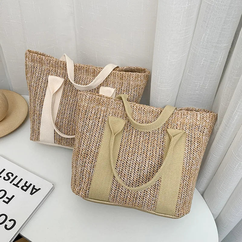 Handmade Seagrass Woven Handbags Female Beach Tote Grass Rattan Straw Weaving Customization Fashion Women Hand Bags