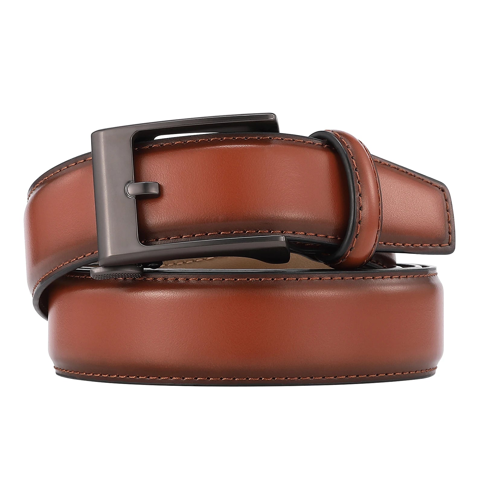 Custom Designer Luxury Vintage Men's Automatic Split Leather Belts Auto Lock Buckle Waterproof Durable 3.5cm Width Adjustable