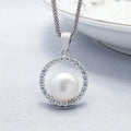 Round Circle Design Freshwater Pearl Set Jewelry Natural Silver Fresh Water Pearl Necklaces for Women