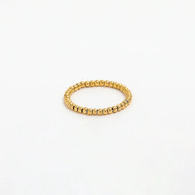 High End Gold Plated for Women Bead Ease Stress Rings Stainless Steel Geometric Eternity Rings